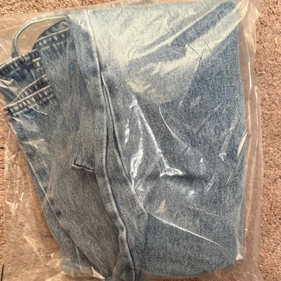 Women’s fade wash wide leg flares drawstring waist denim jeans size large NEW - Picture 4 of 11